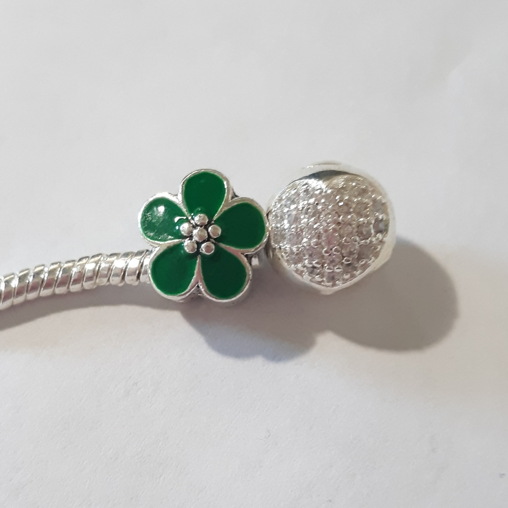 Green flower charm